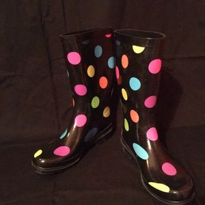 London Fog Polka Dot women’s rainboots